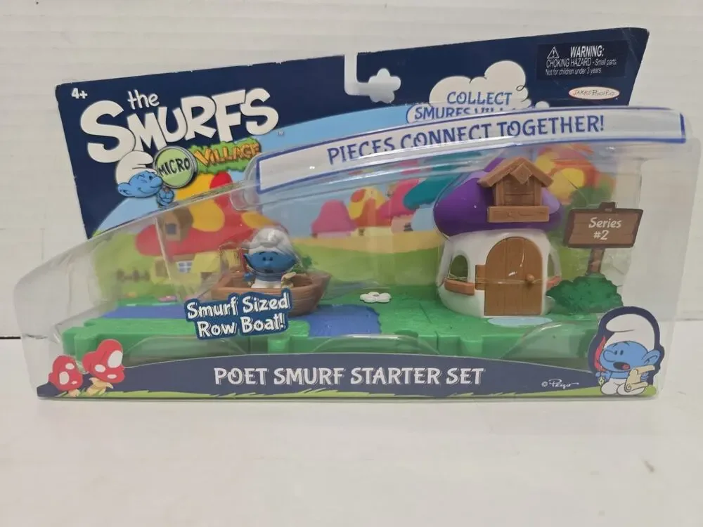 Jakks Peyo 2013 The Smurfs Micro Village Poet Smurf Starter Set Series 2 Figure